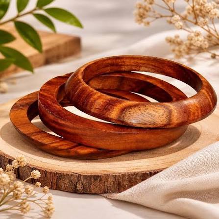 Buy Handcrafted Wooden Bangles Set
